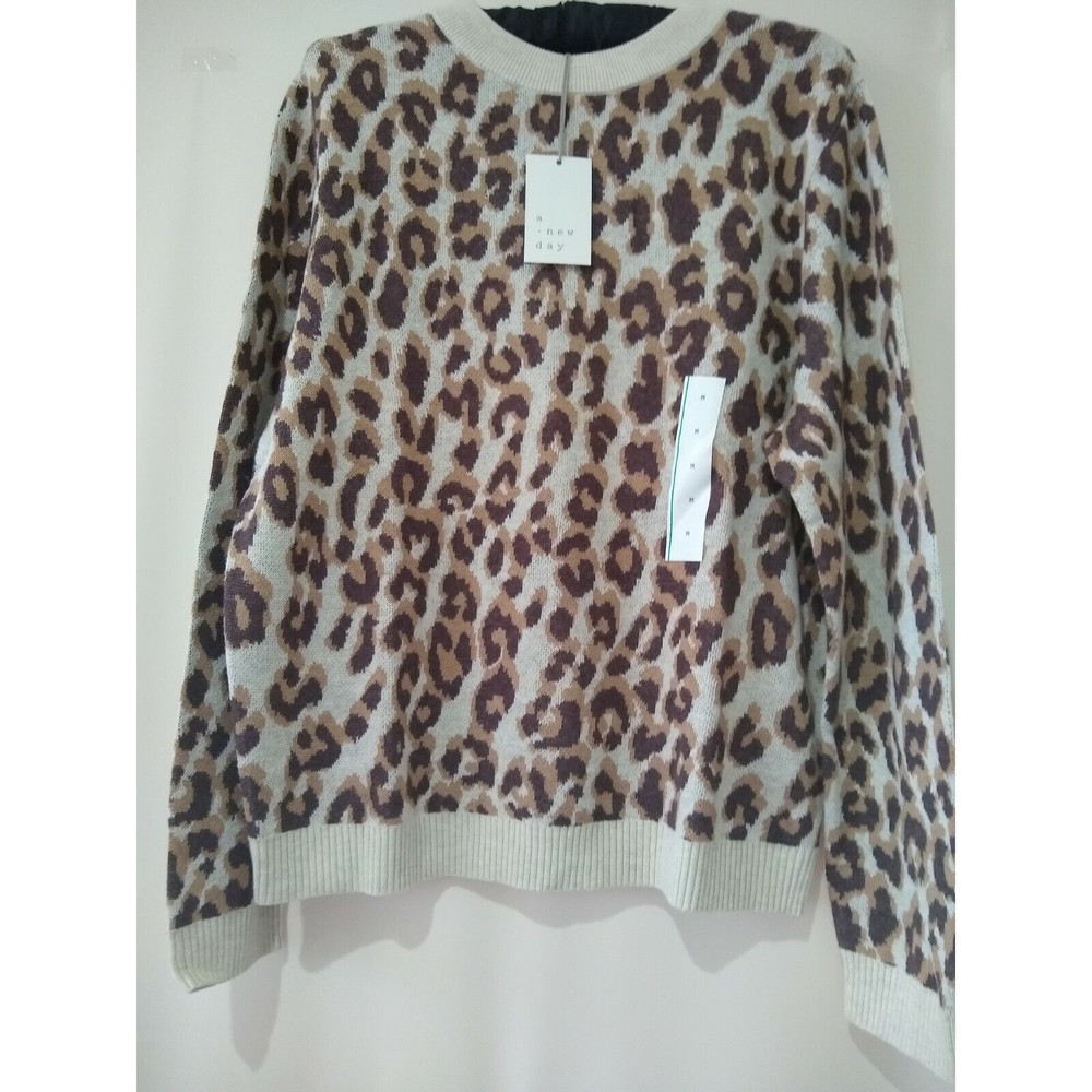 A NEW DAY Long Sleeve Women's  Animal Print Blouse  Size M ( 921) NEW